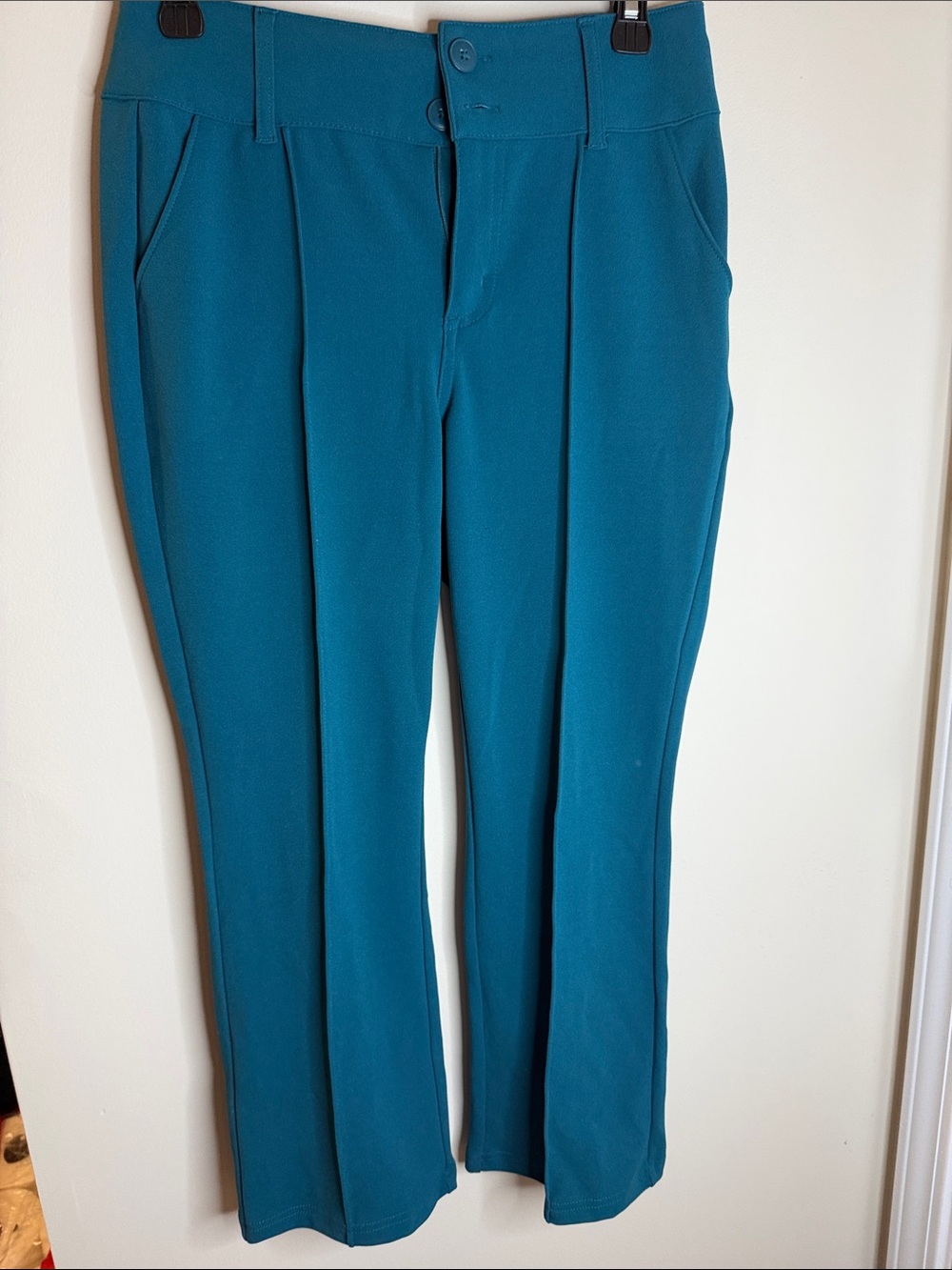 Teal Cropped Women's Dress Pants - Tailored Ankle Length